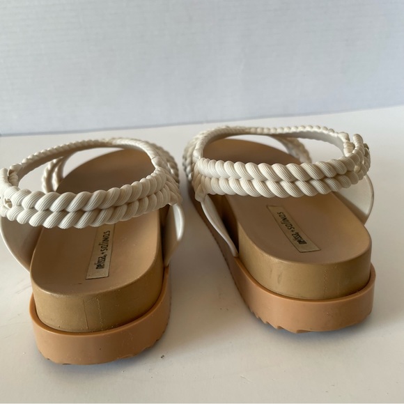 Melissa + Salinas Cosmic Sandals in White and Natural Size US 5 - Picture 10 of 14
